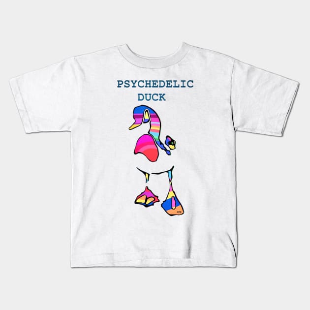 PSYCHEDELIC DUCK Kids T-Shirt by TONYARTIST